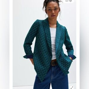 NWT WILDFANG EMPOWER JACQUARD DOUBLE BREASTED BLAZER XL